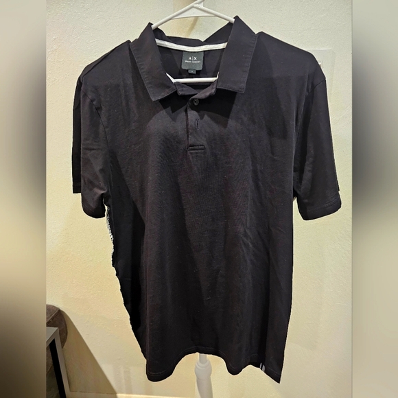 Armani Exchange Men's Polo Shirt Black Sz Large EUC - Picture 1 of 6
